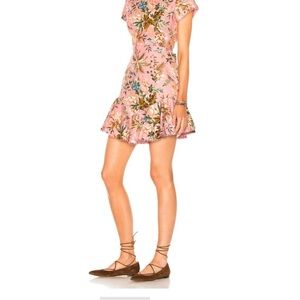 Zimmermann Pink Floral Mini Lattice Dress